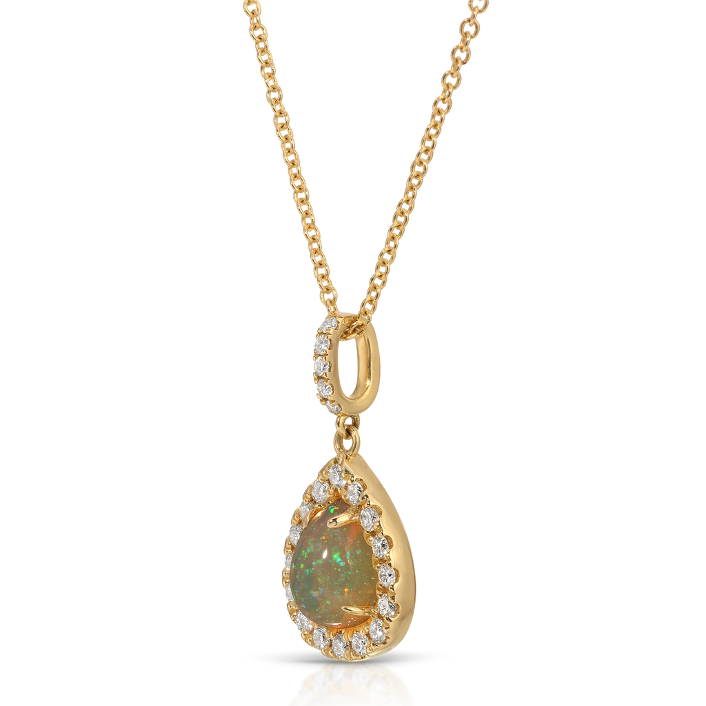 Opal Halo Pendant