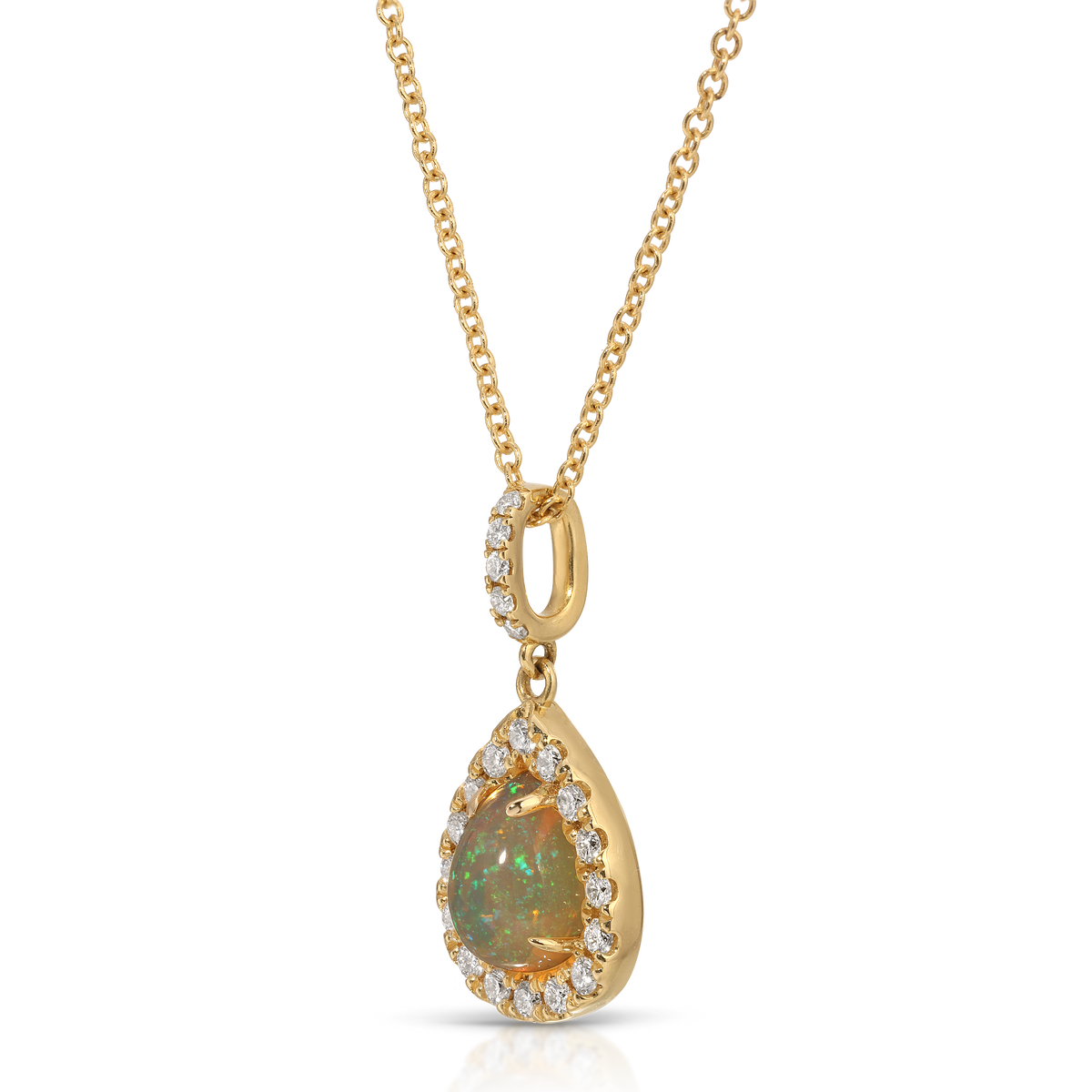 Opal Halo Pendant