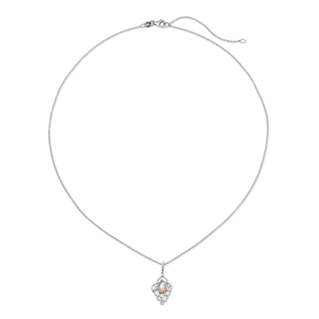Necklace with a pendant on a white background