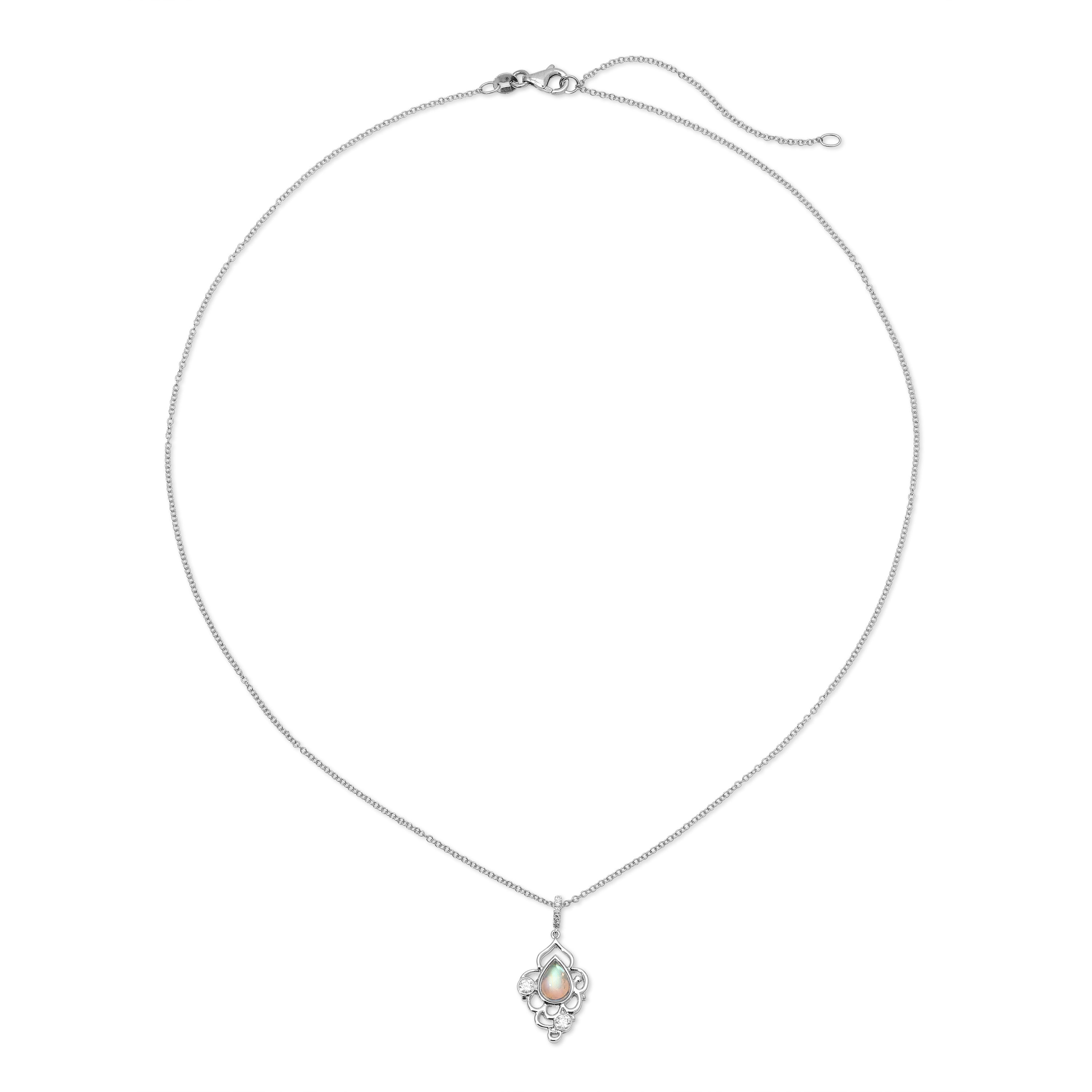 Necklace with a pendant on a white background